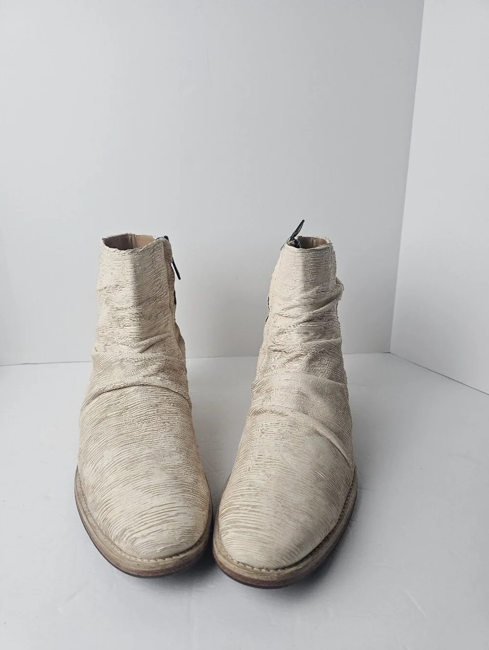 John Varvatos Morrison Sharpei Boot‎ Size 9 USA Handmade Italy Beige Luxury